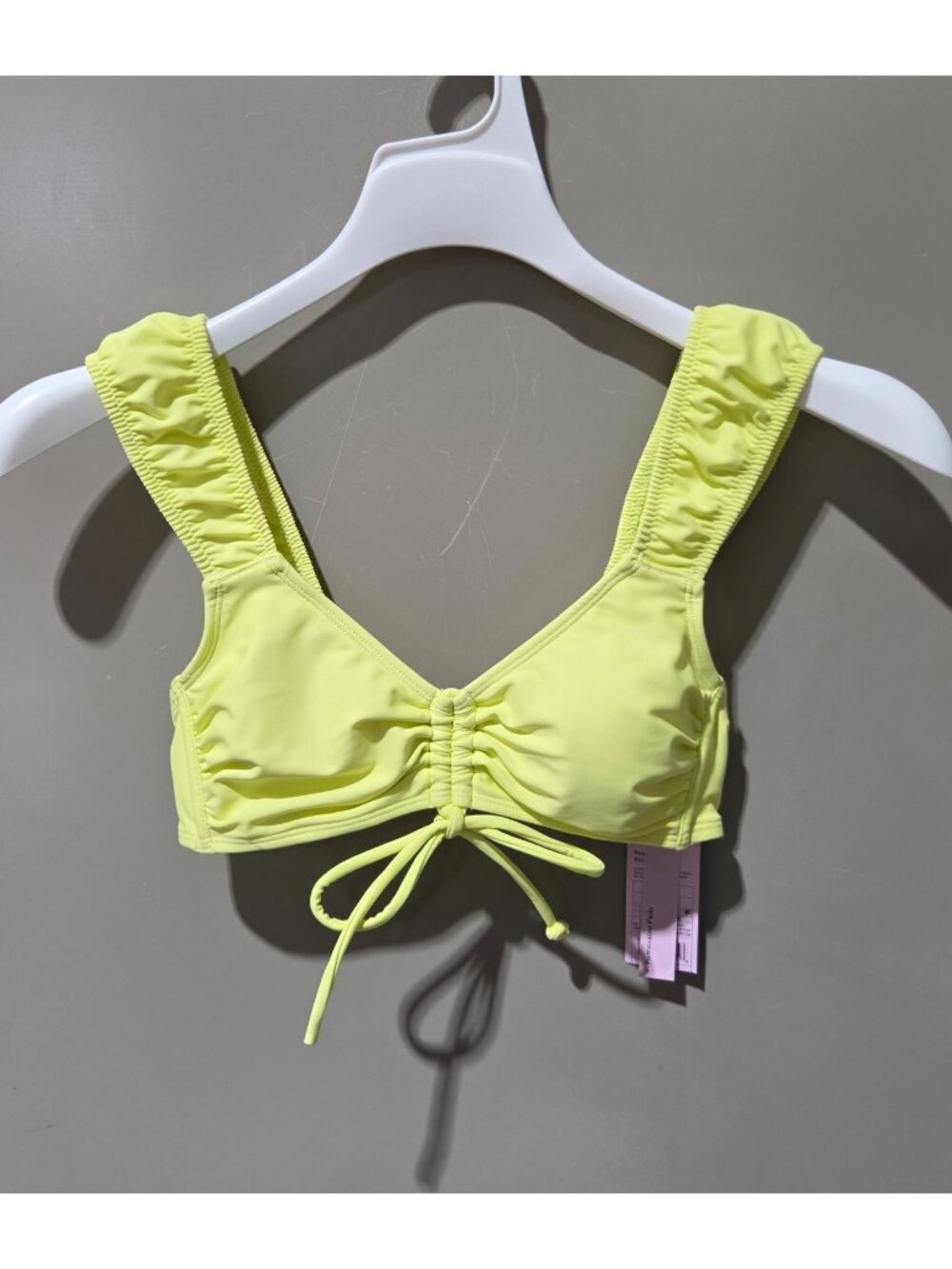 Wild Fable Yellow Cinch Front Wide Strap Bralette Bikini Swim Top -- Small 4/6